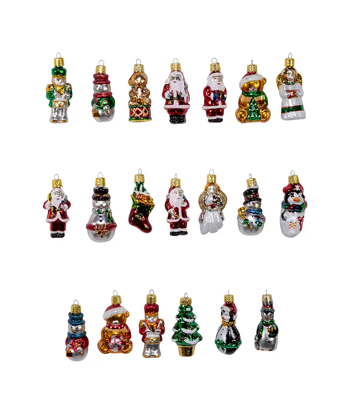 Kurt S. Adler - 2"-2.5" Petite Treasures Medallion Collection Glass Ornaments, 20-Piece Box, -