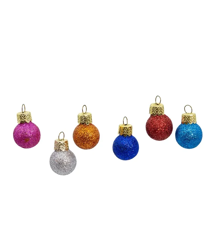 Kurt S. Adler - 20MM Miniature Glitter Glass Ball Ornaments, 25-Piece Box, -
