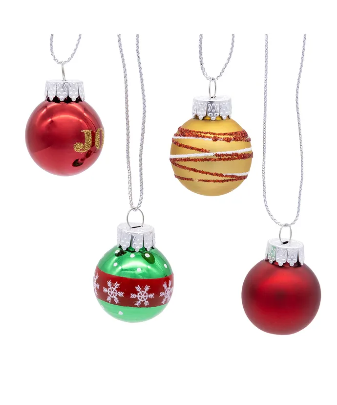 Kurt S. Adler - 25MM Miniature Glass Red & Green Ball Ornaments, 12 Piece Box, - - Image 3