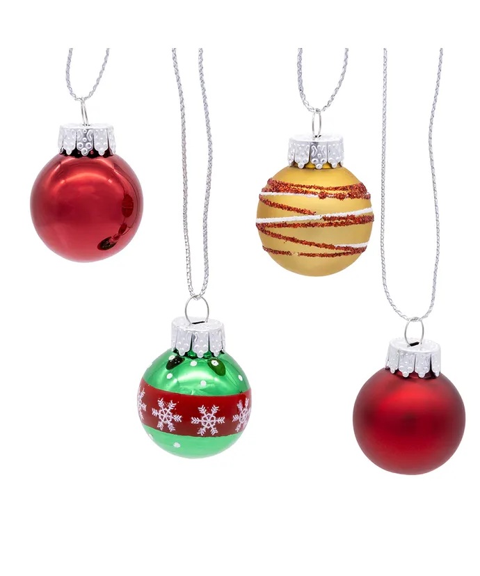 Kurt S. Adler - 25MM Miniature Glass Red & Green Ball Ornaments, 12 Piece Box, - - Image 4
