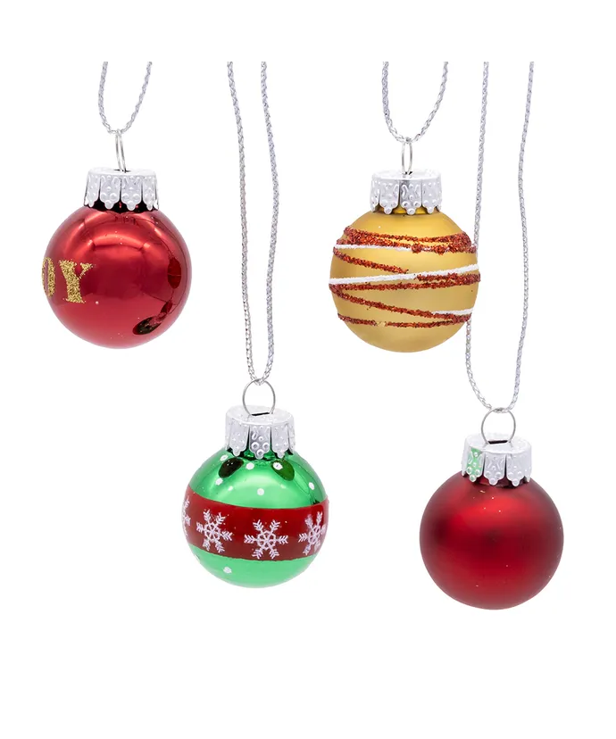 Kurt S. Adler - 25MM Miniature Glass Red & Green Ball Ornaments, 12 Piece Box, - - Image 5