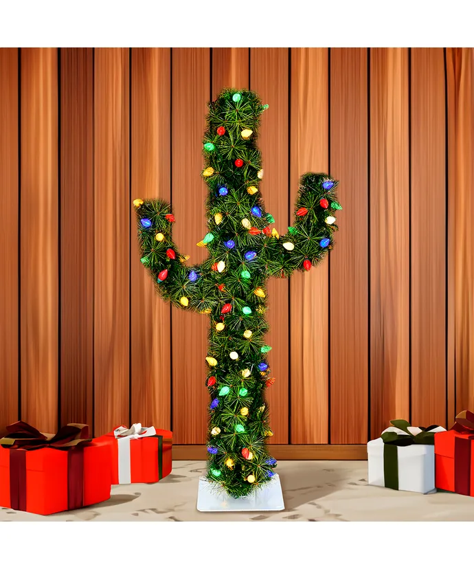 Kurt S. Adler - 4 Pre-Lit Multicolor C7 LED Cactus - Image 2
