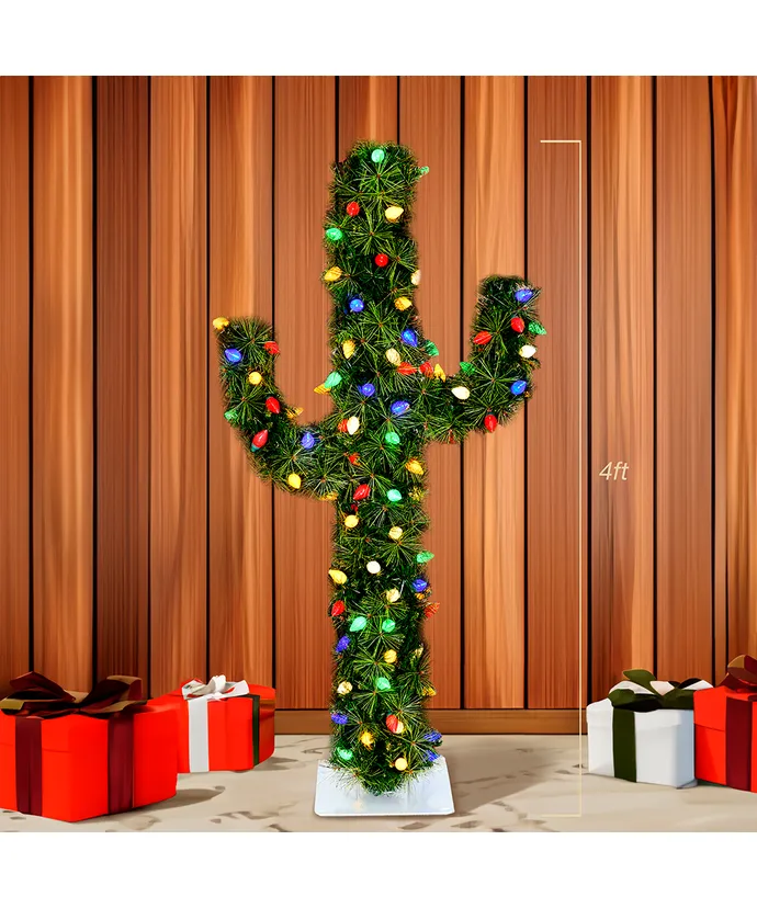 Kurt S. Adler - 4 Pre-Lit Multicolor C7 LED Cactus - Image 3