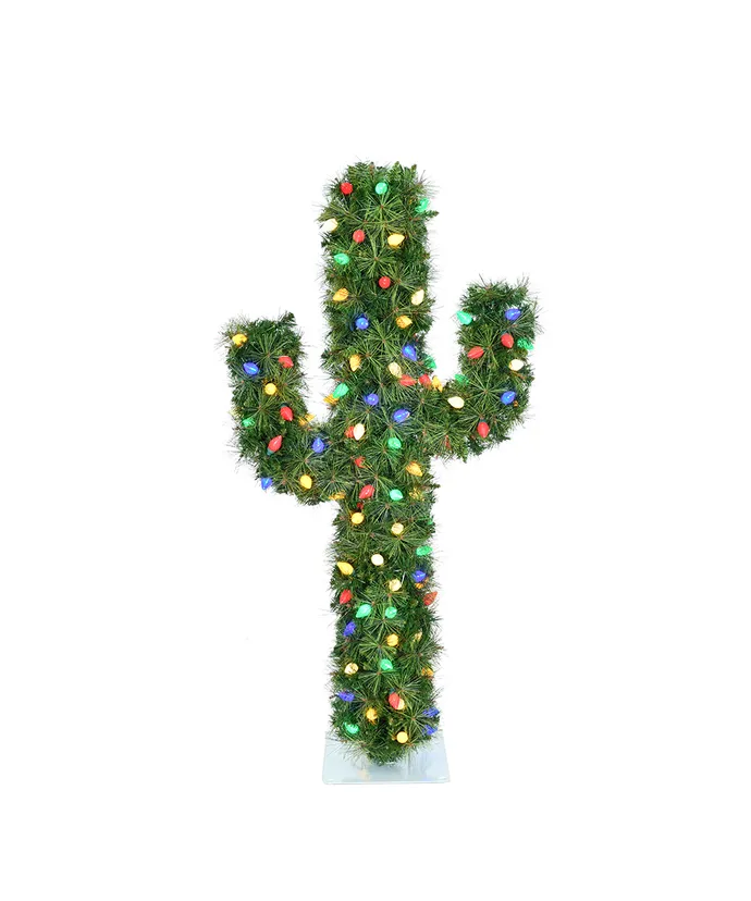 Kurt S. Adler - 4 Pre-Lit Multicolor C7 LED Cactus