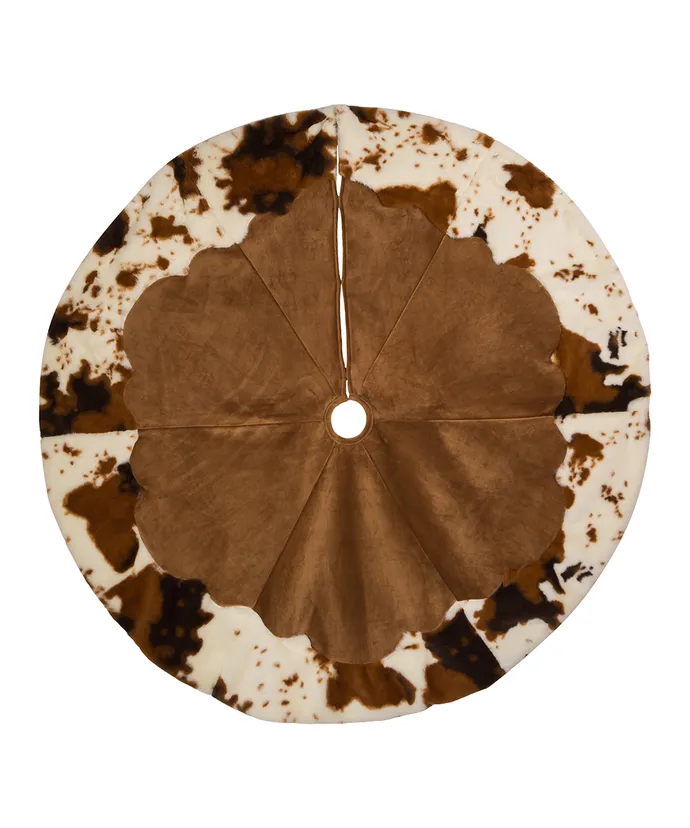 Kurt S. Adler - 48" Corduroy Cow Print Tree Skirt - Image 4