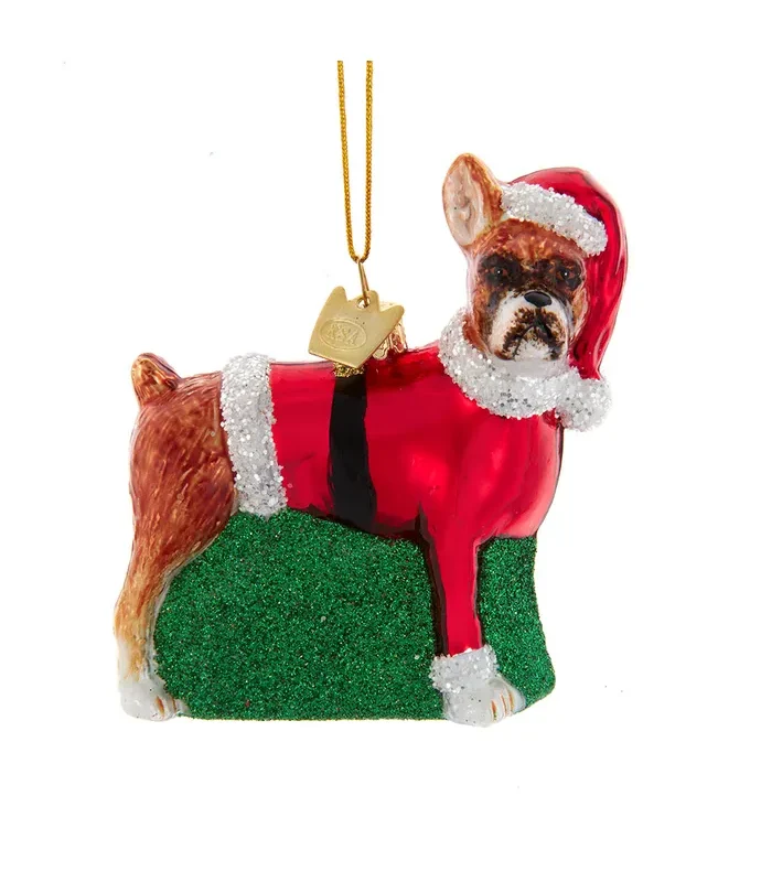 Kurt S. Adler - Noble Gems™ Glass Boxer With Santa Suit Ornament