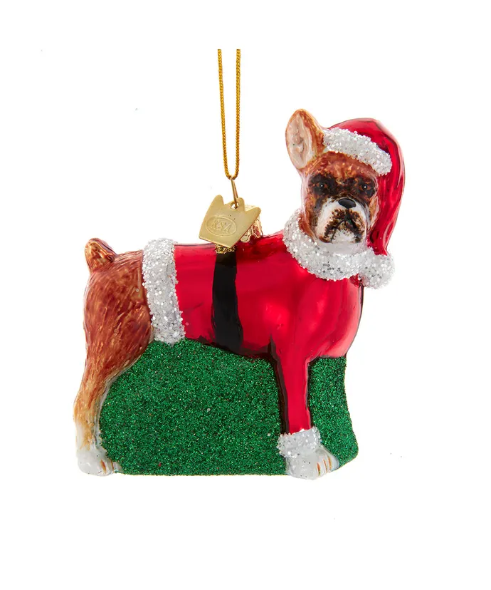 Kurt S. Adler - Noble Gems™ Glass Boxer With Santa Suit Ornament