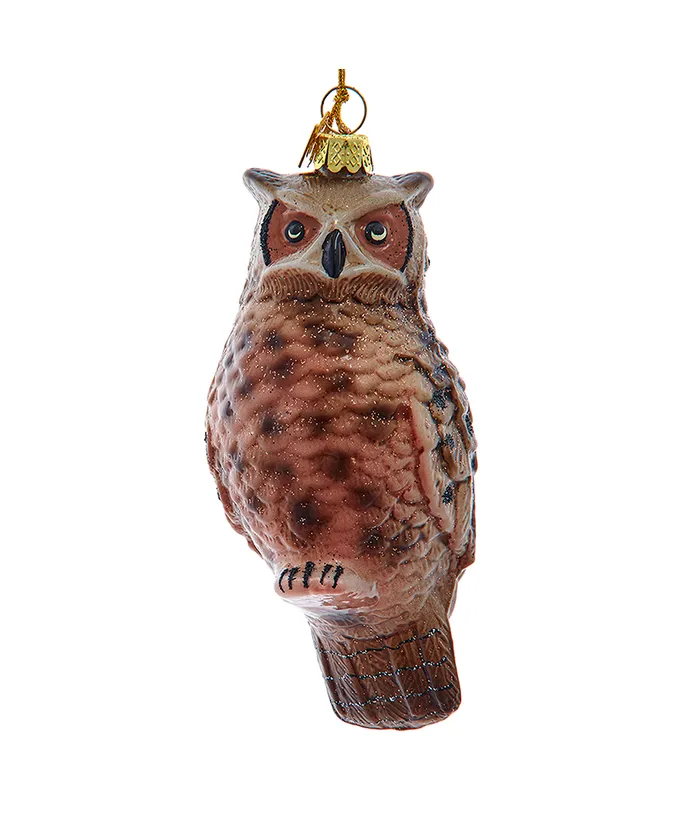 Kurt S. Adler - Noble Gems™ Glass Brown Owl Ornament