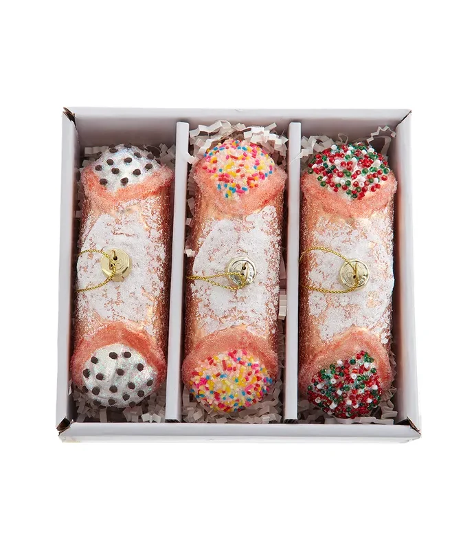 Kurt S. Adler - Noble Gems™ Glass Cannoli Ornaments, 3-Piece Box