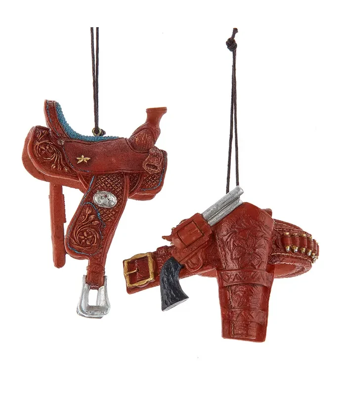 Kurt S. Adler - Western Accessories Ornaments, 2 Assorted