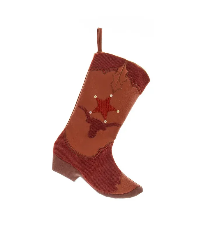Kurt S. Adler - Western Cowboy Boot Applique Stocking, 2 Assorted
