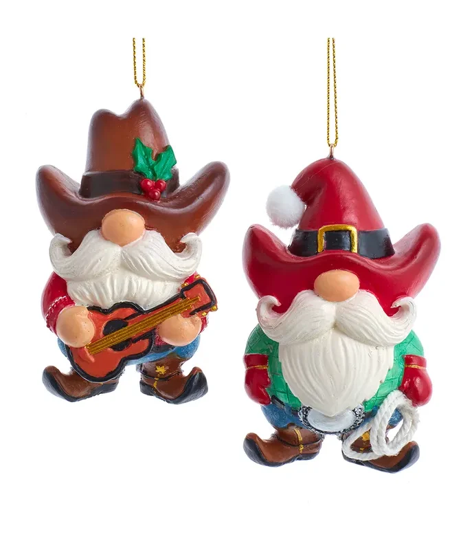 Kurt S. Adler - Western Cowboy Gnome Ornaments, 2 Assorted