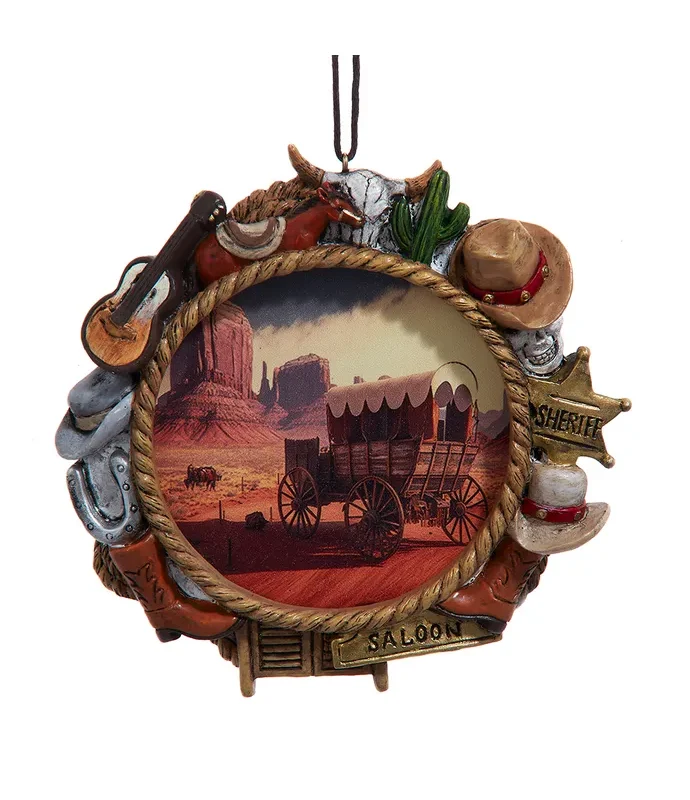 Kurt S. Adler - Western Frame Scene Ornament