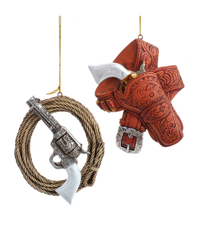 Kurt S. Adler - Western Gun Ornament, 2 Assorted