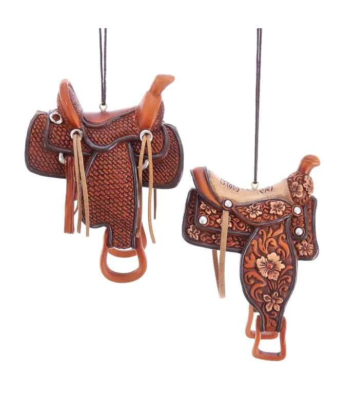 Kurt S. Adler - Western Saddle Ornaments, 2 Assorted