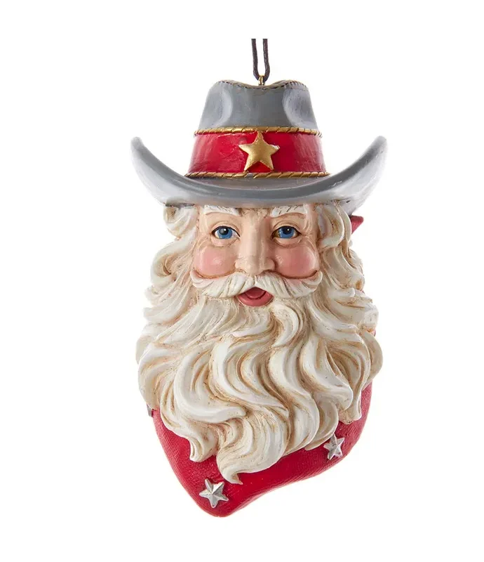 Kurt S. Adler - Western Santa Head Ornament