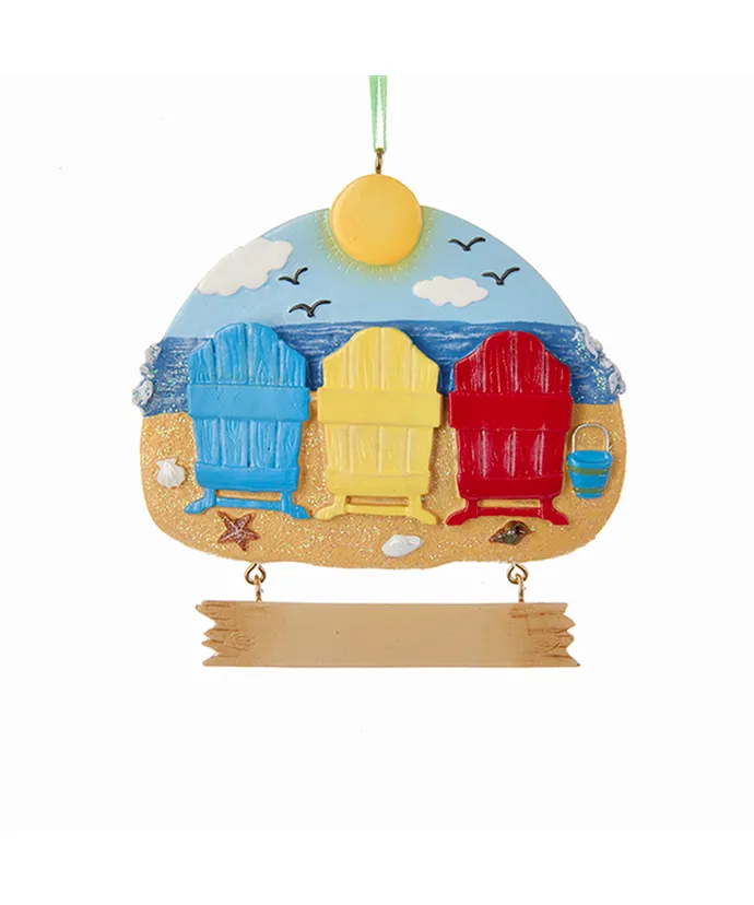 Kurt S. Adler - Beach Chair Family Of 3 Ornament For Personalization