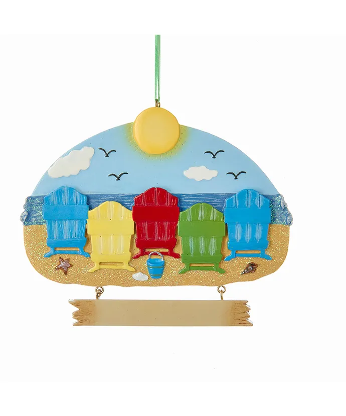 Kurt S. Adler - Beach Chair Family Of 5 Ornament For Personalization