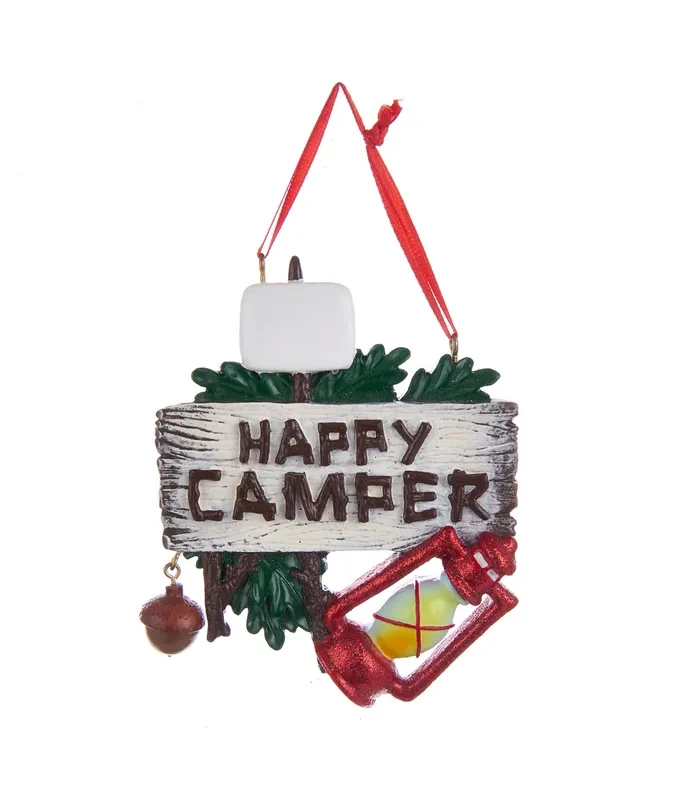 Kurt S. Adler - Happy Camper Sign Ornament For Personalization, -