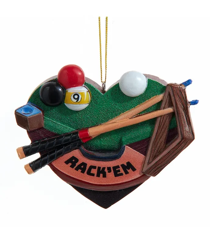 Kurt S. Adler - Heart Shaped Billiards Ornament For Personalization