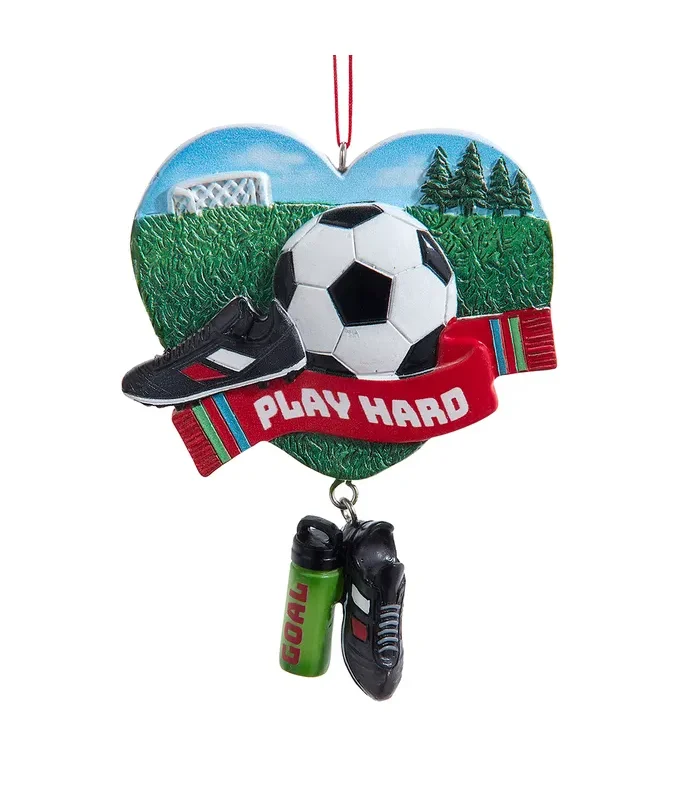 Kurt S. Adler - Heart Shaped Soccer Ornament For Personalization