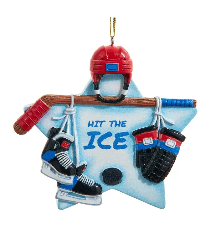 Kurt S. Adler - Hockey Star Ornament For Personalization