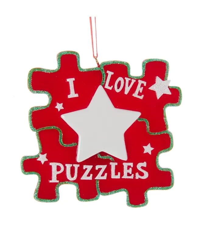 Kurt S. Adler - I Love Puzzles Ornament For Personalization