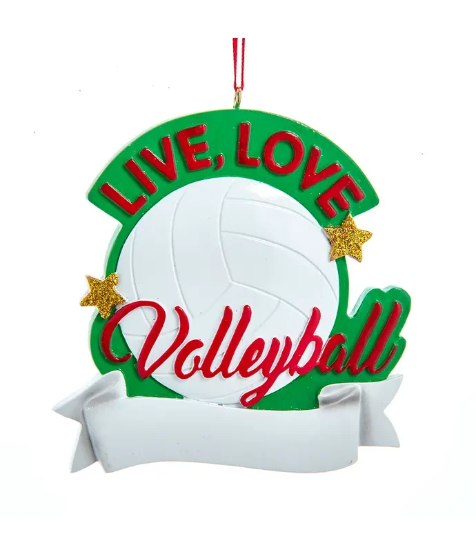 Kurt S. Adler - Live, Love Volleyball Ornament For Personalization