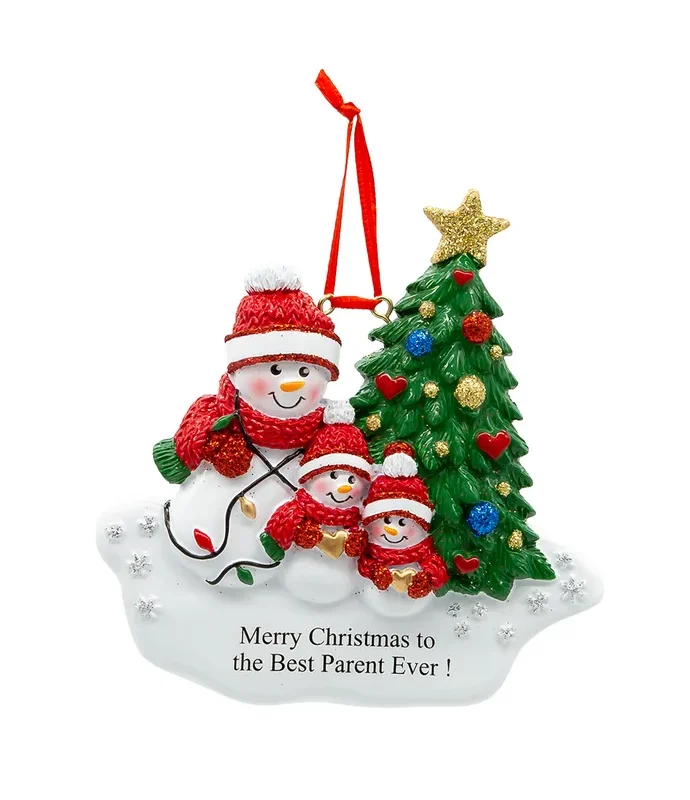 Kurt S. Adler - Single Parent With 2 Children Ornament For Personalization