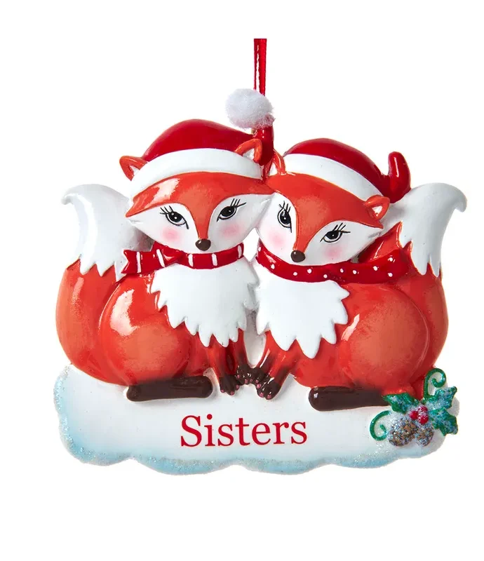 Kurt S. Adler - Sisters Fox Picture Frame Ornament For Personalization