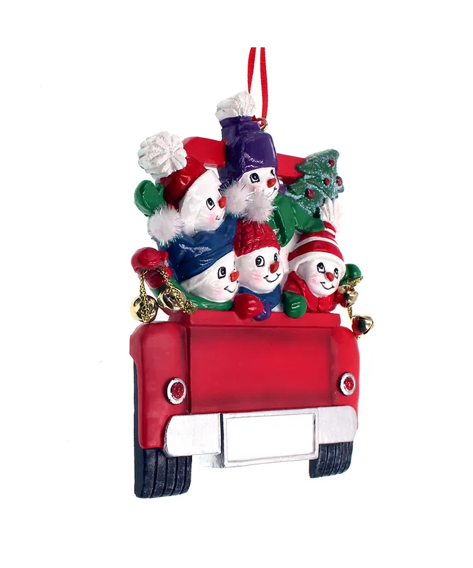 Kurt S. Adler - Snowman Family Of 5 On Truck Ornament For Personalization - Image 2