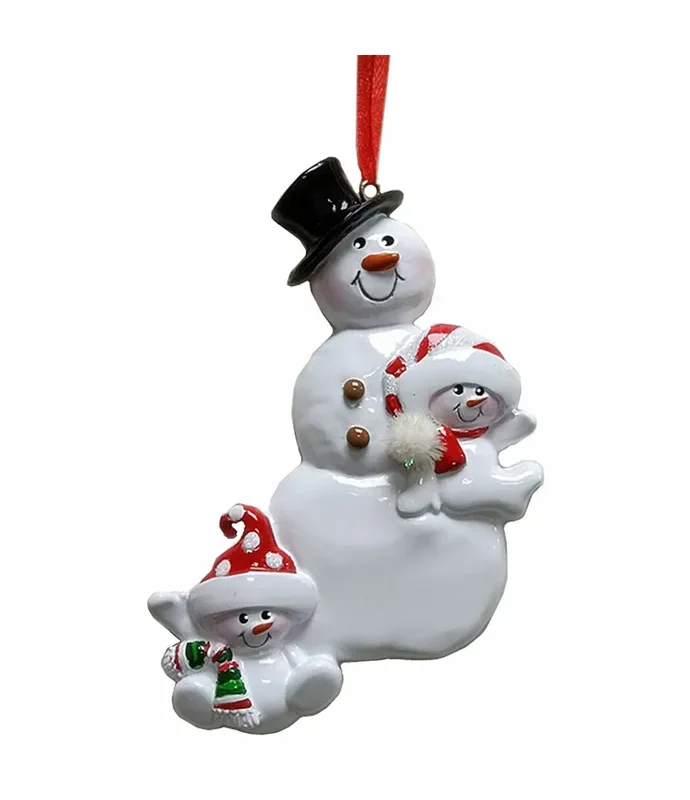 Kurt S. Adler - Snowman Family With Snowman Family Of 2 Ornament For Personalization