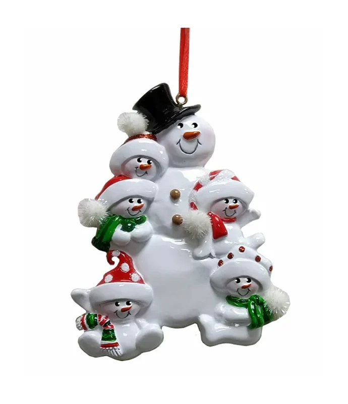 Kurt S. Adler - Snowman Family With Snowman Family Of 5 Ornament For Personalization