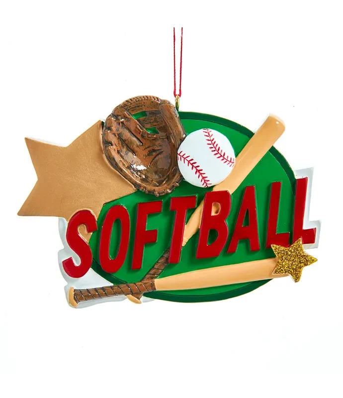 Kurt S. Adler - Softball With Equipment Ornament For Personalization