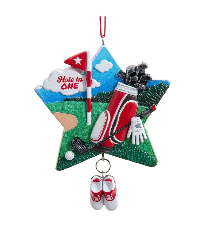 Kurt S. Adler - Star Shaped Golf Ornament For Personalization
