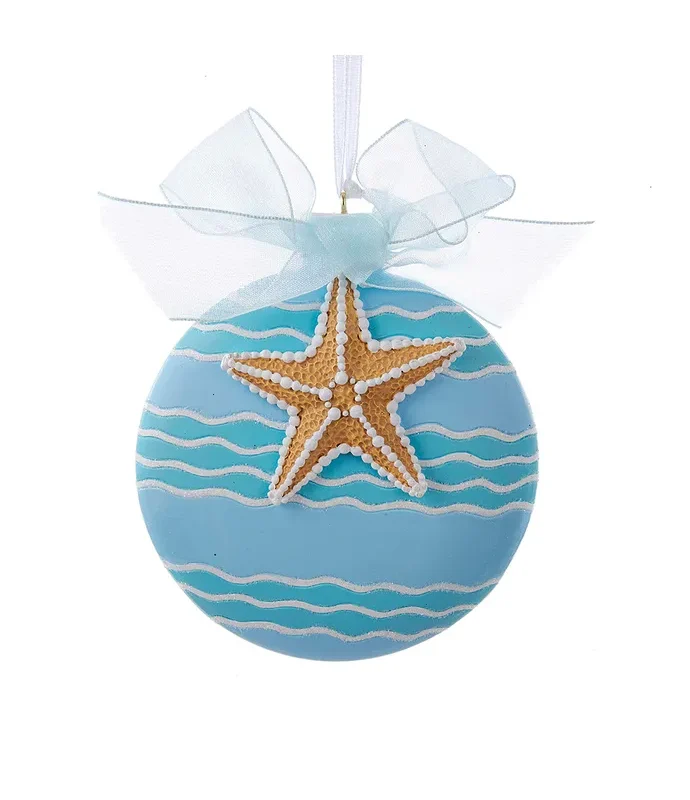Kurt S. Adler - Starfish On Disc Ornament For Personalization