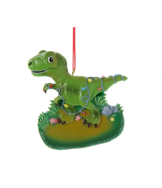 Kurt S. Adler - T-Rex Dinosaur With Lights Ornament For Personalization