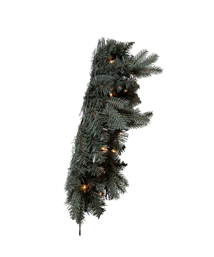 Kurt S. Adler - 18" Battery-Operated Pre-Lit Warm White Cluster LED Blue Spruce Wreath - Multicolored - Image 4