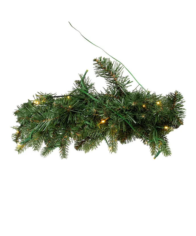 Kurt S. Adler - 18" Battery-Operated Pre-Lit Warm White Cluster LED Noble Fir Wreath - Multicolored - Image 6