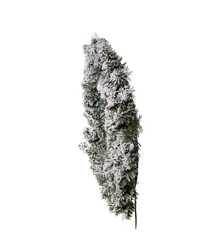 Kurt S. Adler - 18" Battery-Operated Pre-Lit Warm White LED Snow Pine Wreath - Multicolored - Image 3