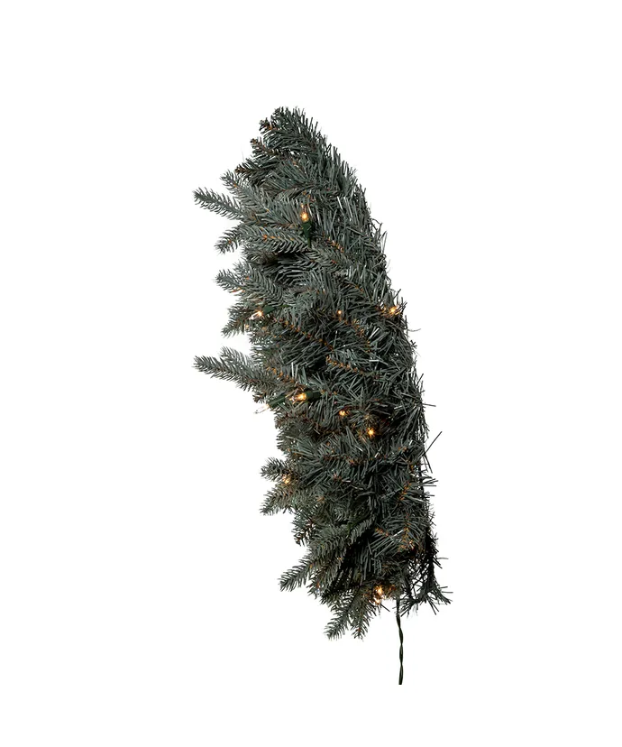 Kurt S. Adler - 24" Battery-Operated Pre-Lit Clear Incandescent Blue Spruce Wreath - Multicolored - Image 4
