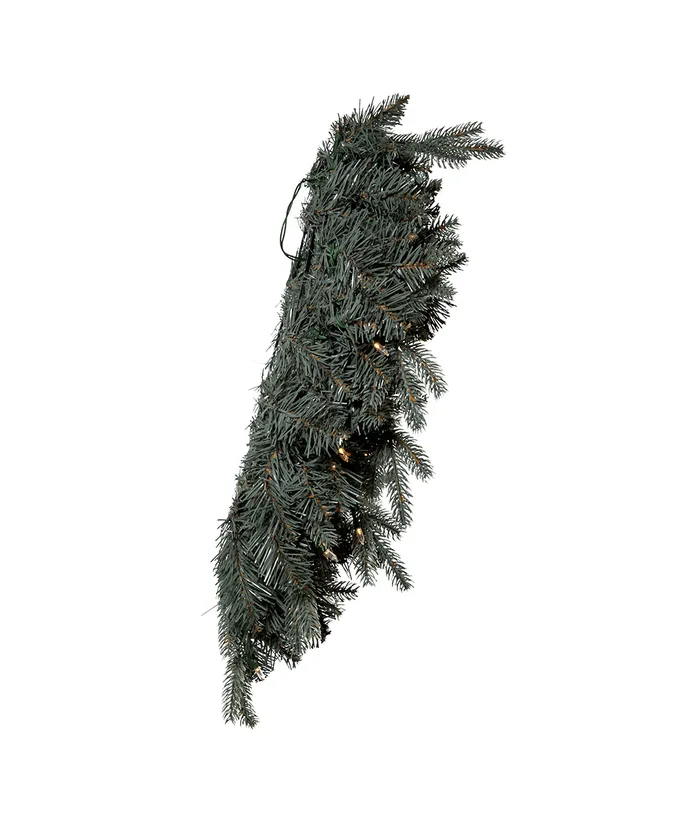 Kurt S. Adler - 24" Battery-Operated Pre-Lit Warm White Cluster LED Blue Spruce Wreath - Multicolored - Image 2
