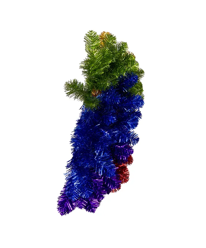 Kurt S. Adler - 24" Un-Lit Foil Rainbow Pride Wreath - Multicolored - Image 3