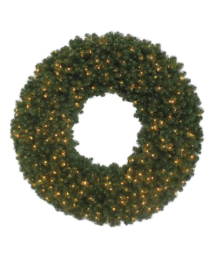 Kurt S. Adler - 60" Pre-Lit Warm White LED Commercial Wreath - Multicolored