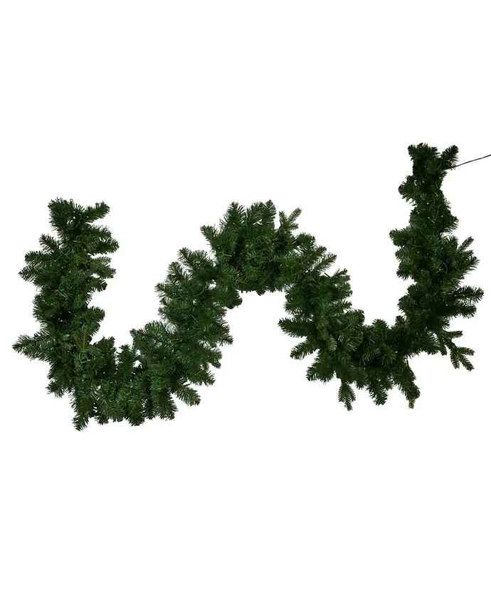 Kurt S. Adler - 9' Battery-Operated Pre-Lit Warm White Cluster LED Noble Fir Garland - Image 2