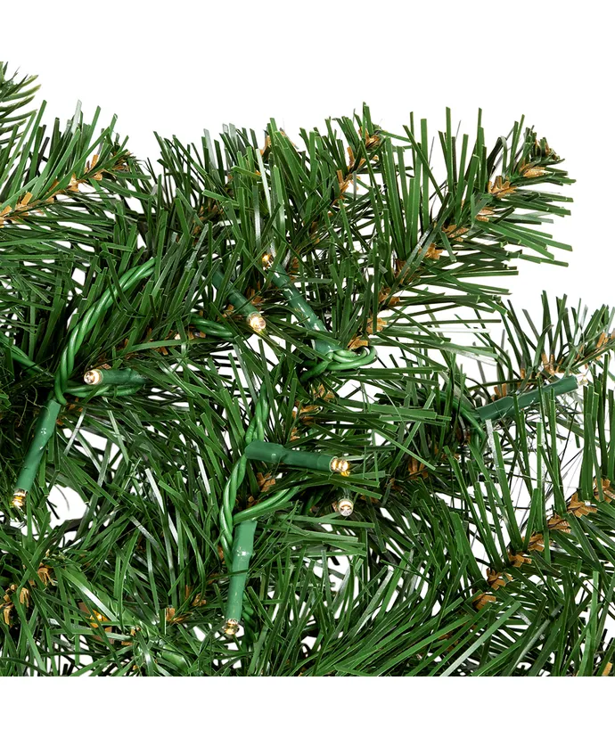 Kurt S. Adler - 9' Battery-Operated Pre-Lit Warm White Cluster LED Noble Fir Garland - Image 3
