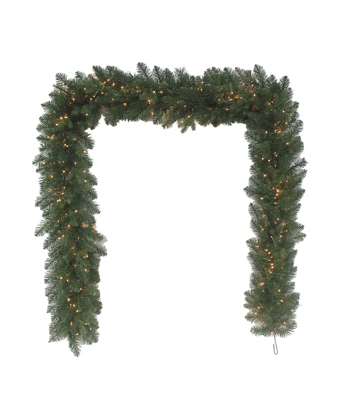 Kurt S. Adler - 9' Battery-Operated Pre-Lit Warm White Cluster LED Noble Fir Garland - Image 5