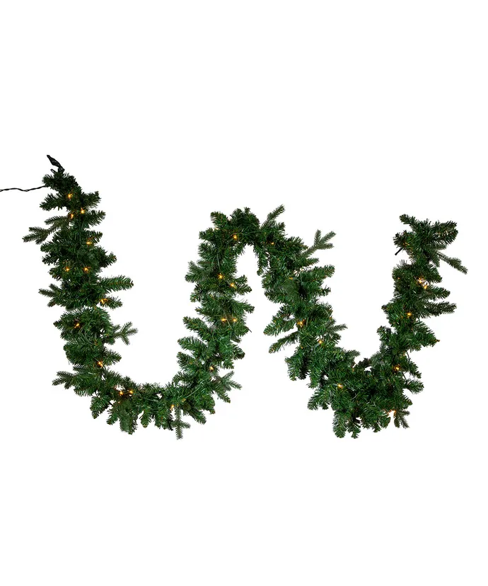 Kurt S. Adler - 9' Pre-Lit Warm White Incandescent Jackson Pine Garland