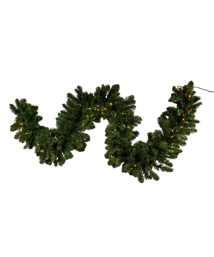Kurt S. Adler - 9' Pre-Lit Warm White Twinkle LED Vanderbilt Garland