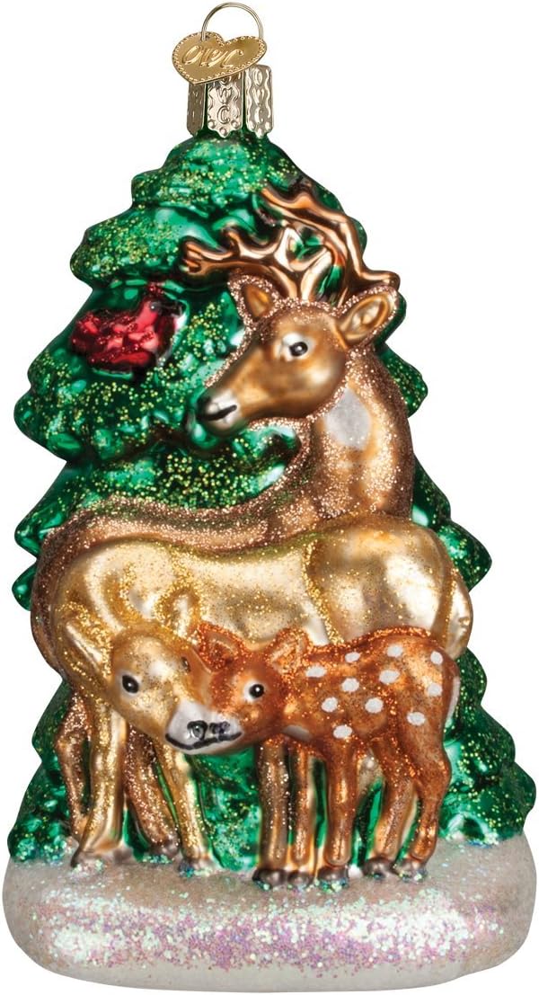 Old World Christmas - Deer Family Ornament - Multicolored